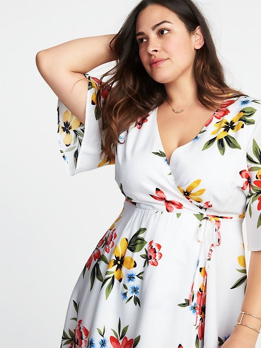Image number 4 showing, Waist-Defined Plus-Size Wrap-Front Dress