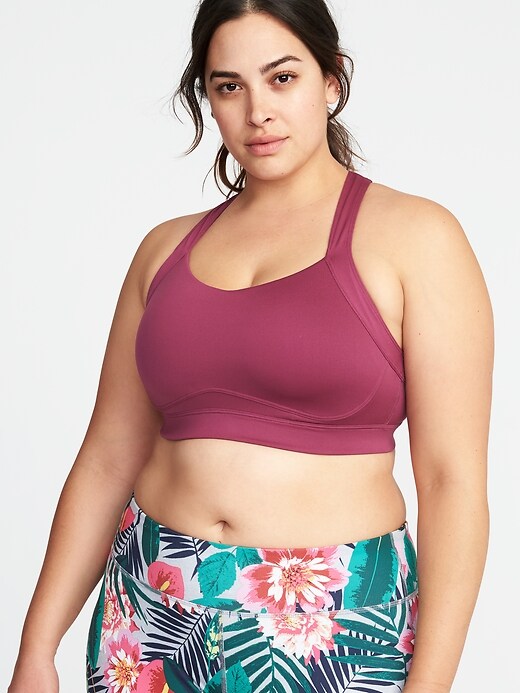 View large product image 1 of 1. Medium Support Plus-Size Cross-Back Sports Bra