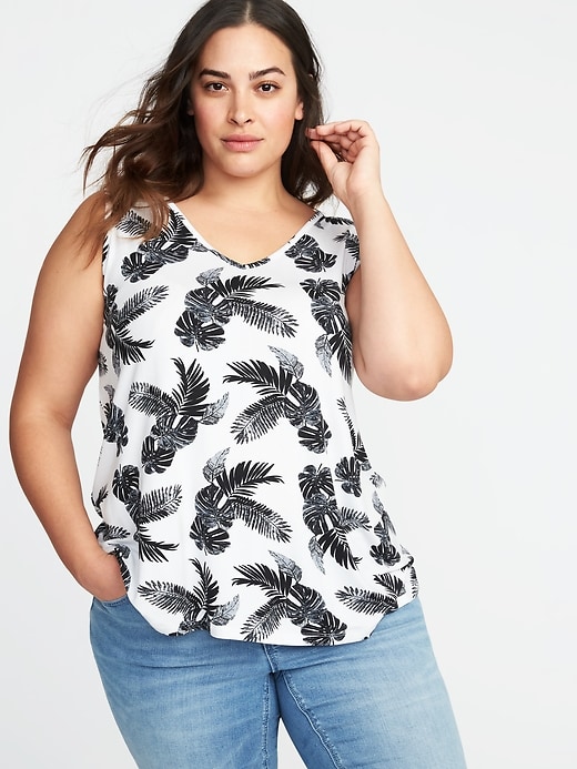 View large product image 1 of 1. Plus-Size V-Neck Swing Tank