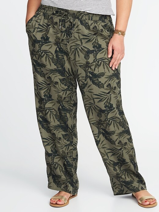 View large product image 1 of 3. Mid-Rise Plus-Size Wide-Leg Soft Pants