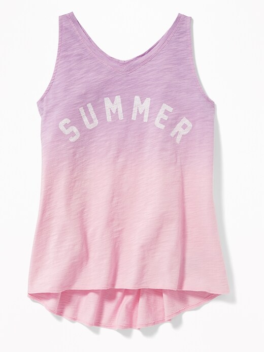 View large product image 1 of 1. Graphic V-Neck A-Line Tank for Girls