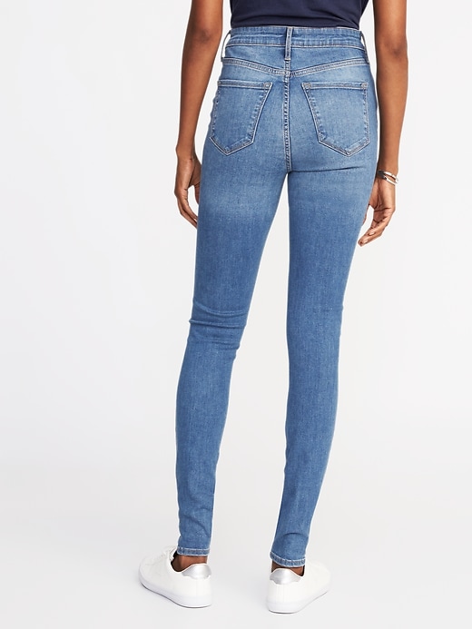 View large product image 2 of 2. High-Waisted Built-In Sculpt Rockstar Super Skinny Jeans For Women