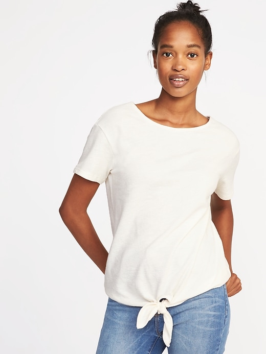 Relaxed Tie-Front Top for Women | Old Navy