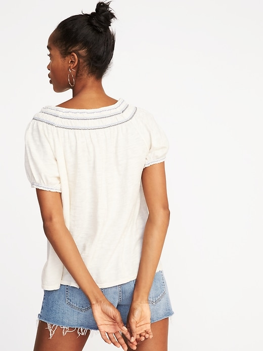 Image number 2 showing, Relaxed Bubble-Sleeve Top for Women