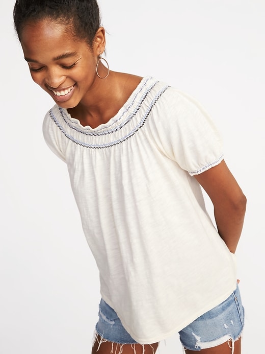 Image number 4 showing, Relaxed Bubble-Sleeve Top for Women