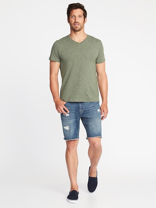 Image number 3 showing, Soft-Washed Slub-Knit V-Neck T-Shirt for Men