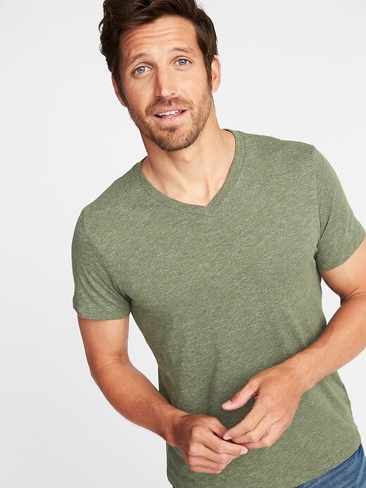 Image number 4 showing, Soft-Washed Slub-Knit V-Neck T-Shirt for Men