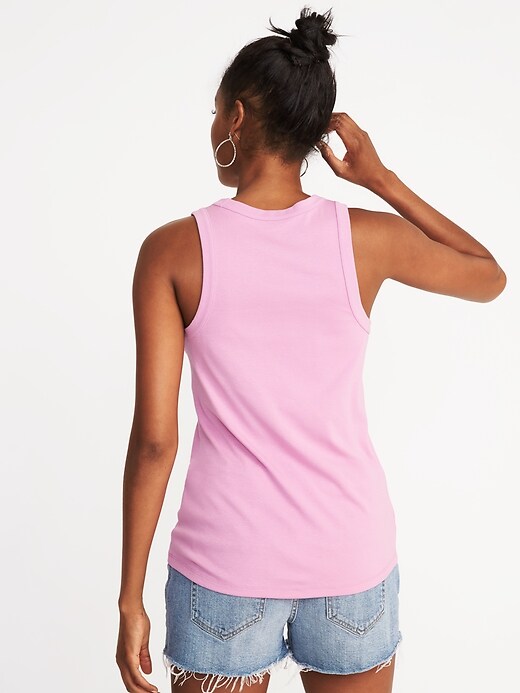 Image number 2 showing, Slim-Fit High-Neck Sleeveless Tee for Women