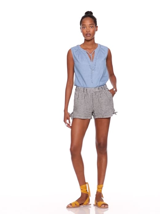 navy gingham shorts