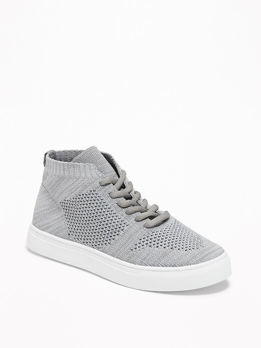 View large product image 1 of 3. Rib-Knit Mid-Top Sneakers for Boys