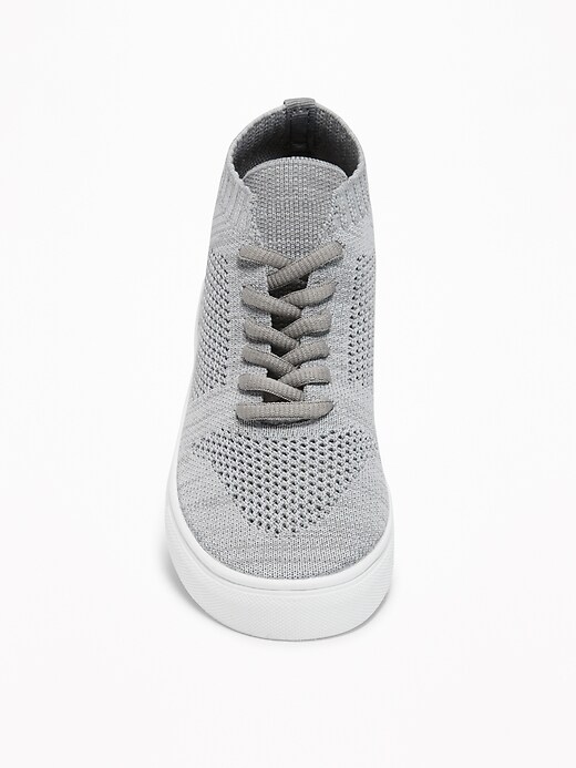 View large product image 2 of 3. Rib-Knit Mid-Top Sneakers for Boys