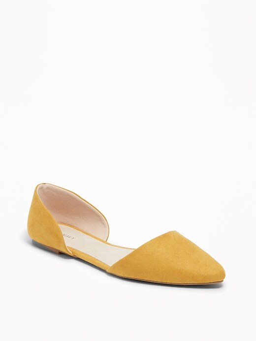 Image number 1 showing, Faux-Suede D'Orsay Flats for Women