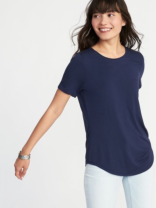 View large product image 1 of 1. Luxe Crew-Neck Tee for Women