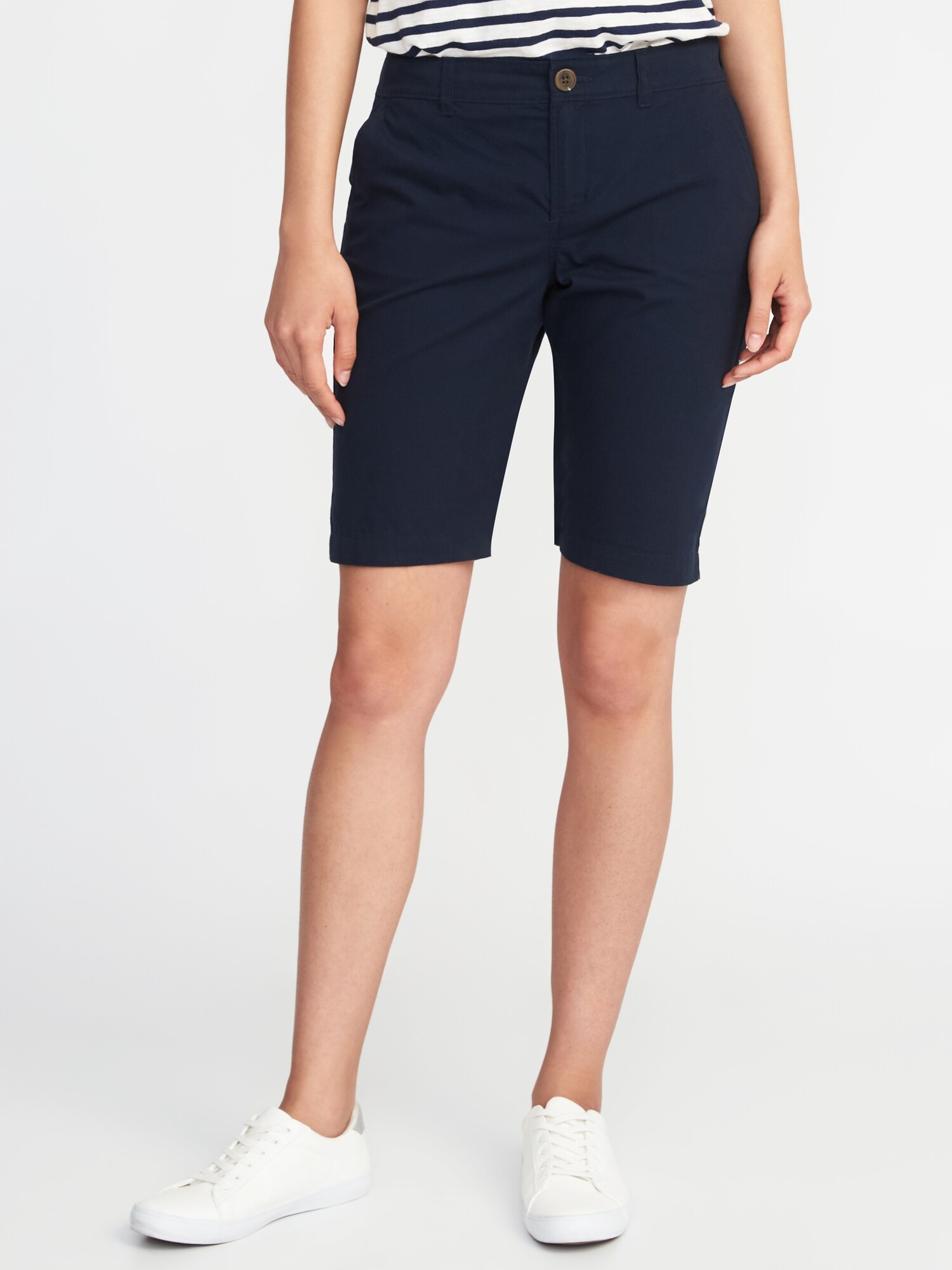 Mid Rise Uniform Bermudas For Women Old Navy