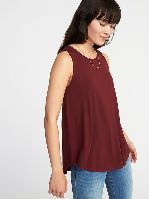 View large product image 1 of 1. Luxe High-Neck Swing Tank for Women
