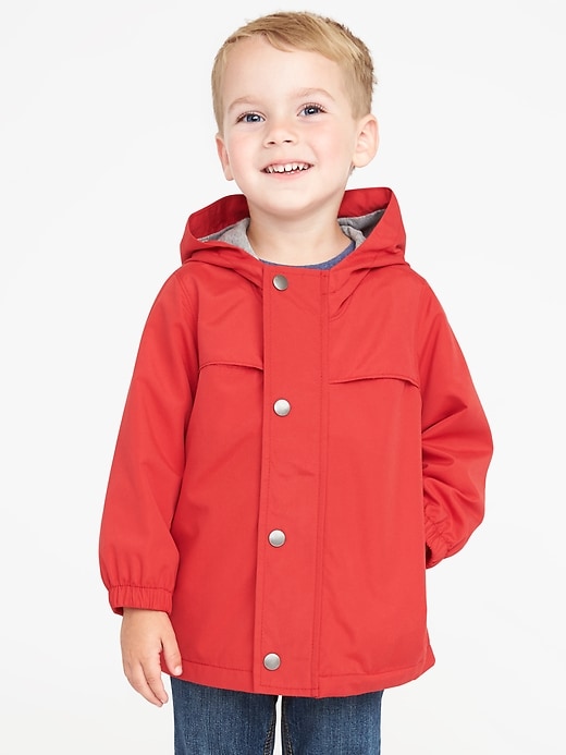 View large product image 1 of 1. Water-Resistant Hooded Raincoat for Toddler Boys
