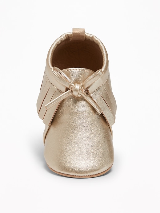 View large product image 2 of 4. Metallic Faux-Leather Moccasins for Baby