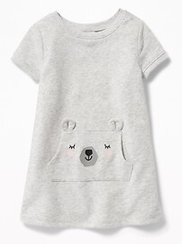 View large product image 3 of 3. French-Terry Bear-Critter Shift Dress for Toddler Girls