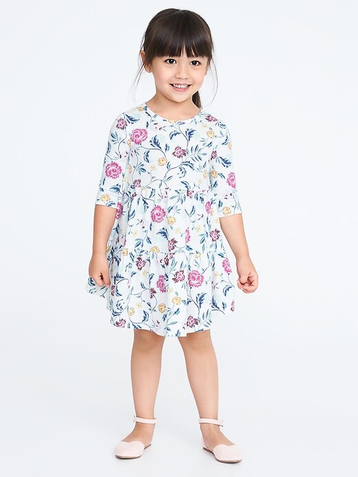 View large product image 1 of 1. Floral Tiered Swing Dress for Toddler Girls