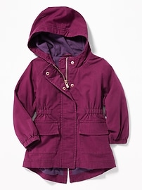 View large product image 4 of 4. Cinched-Waist Hooded Anorak for Toddler Girls