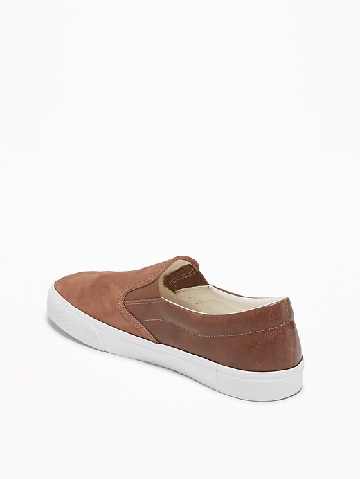 Mixed Fabric Slip Ons