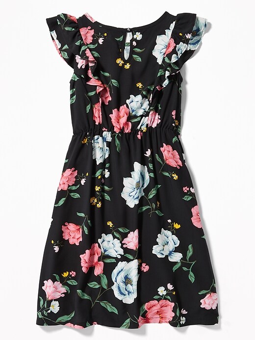 View large product image 2 of 3. Floral-Print Flutter-Sleeve Midi for Girls