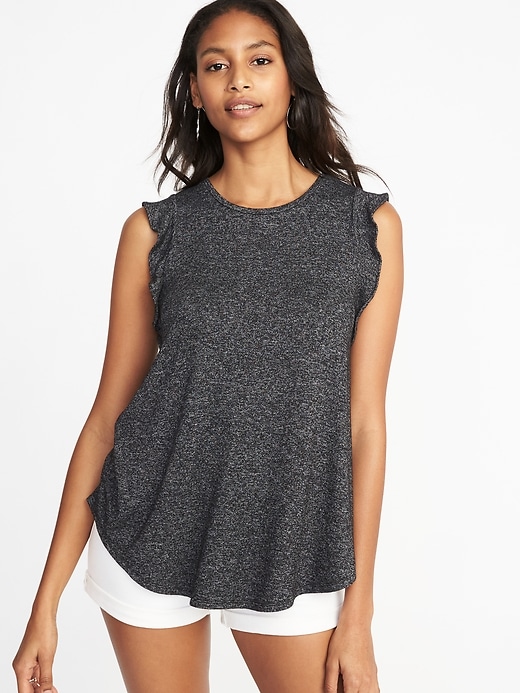 Luxe High-Neck Ruffle-Sleeve Top for Women | Old Navy