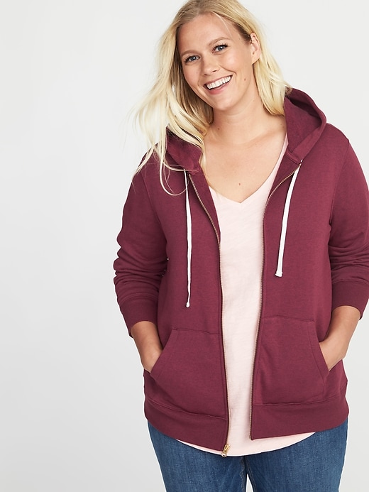 Image number 1 showing, Relaxed Plus-Size Zip Hoodie