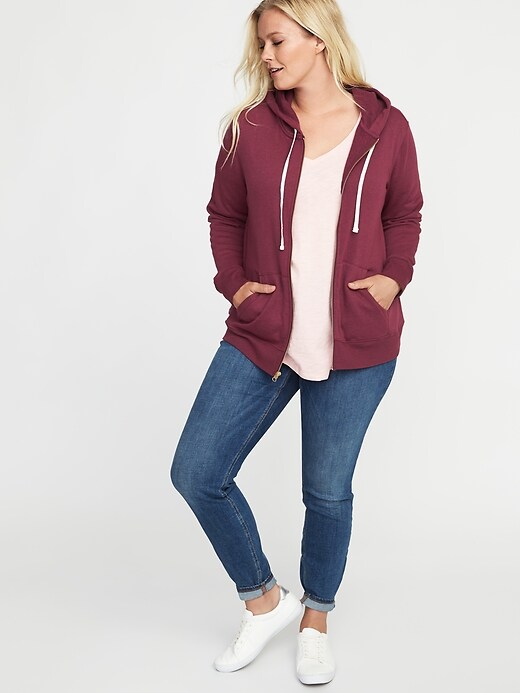 Image number 3 showing, Relaxed Plus-Size Zip Hoodie