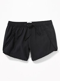 View large product image 3 of 3. Crochet-Trim Soft Shorts for Girls