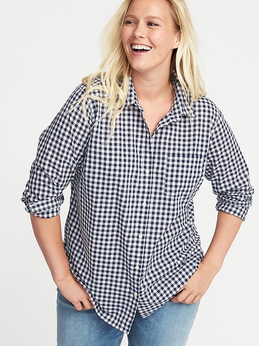 Image number 1 showing, Classic Plus-Size Button-Front Shirt