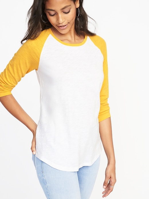 View large product image 1 of 1. Relaxed Raglan-Sleeve Tee for Women