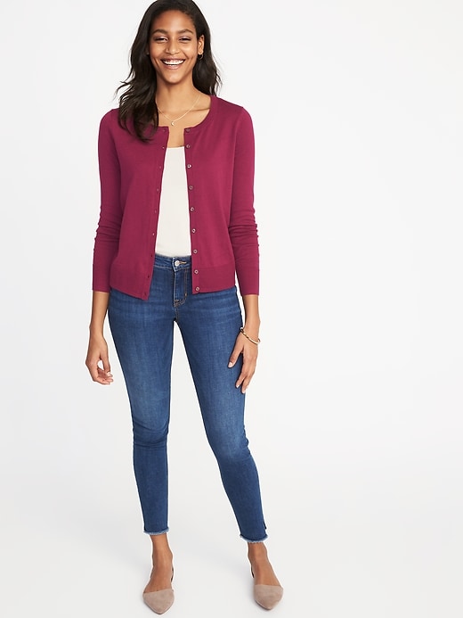 Image number 3 showing, Classic Crew-Neck Cardi for Women