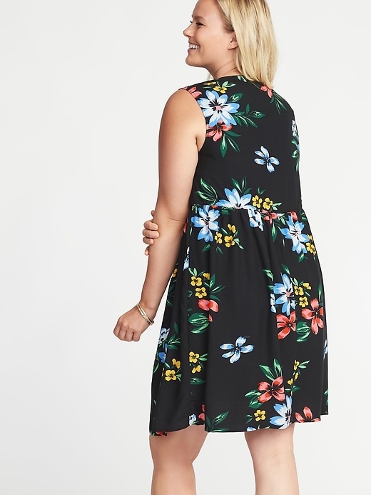 Image number 2 showing, Plus-Size Lace-Up-Front Swing Dress