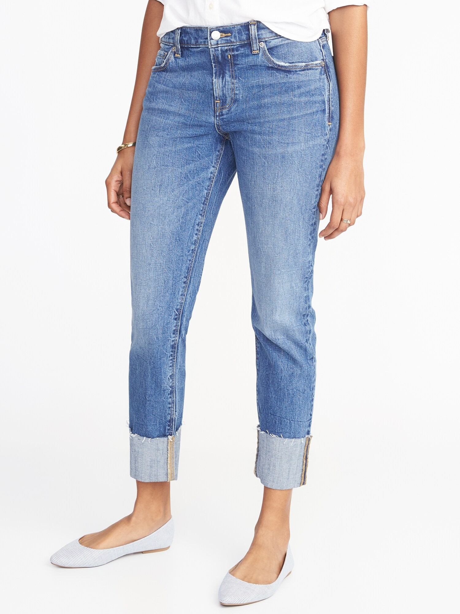 MidRise Boyfriend Straight Jeans for Women Old Navy
