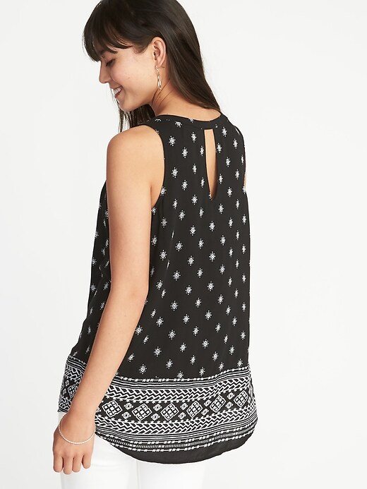 Image number 2 showing, Relaxed Sleeveless Cutout-Back Top for Women