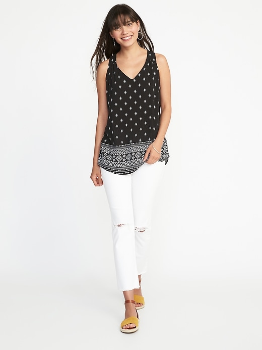 Image number 3 showing, Relaxed Sleeveless Cutout-Back Top for Women