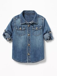 View large product image 4 of 4. Denim Pocket Shirt for Toddler Boys