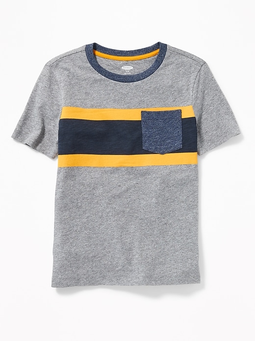 View large product image 1 of 3. Retro-Stripe Pocket Tee for Boys