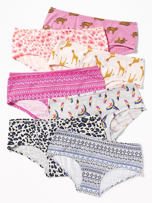 View large product image 1 of 1. Printed Hipster Underwear 7-Pack for Girls