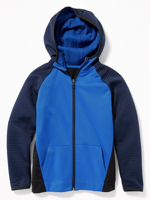View large product image 1 of 3. Go-Dry Color-Blocked Zip Hoodie For Boys