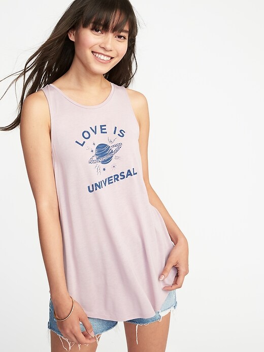 Image number 1 showing, Luxe High-Neck Graphic Swing Tank for Women