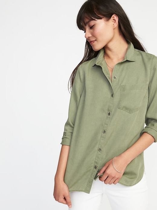 Image number 1 showing, Relaxed Tencel&#174 Shirt for Women