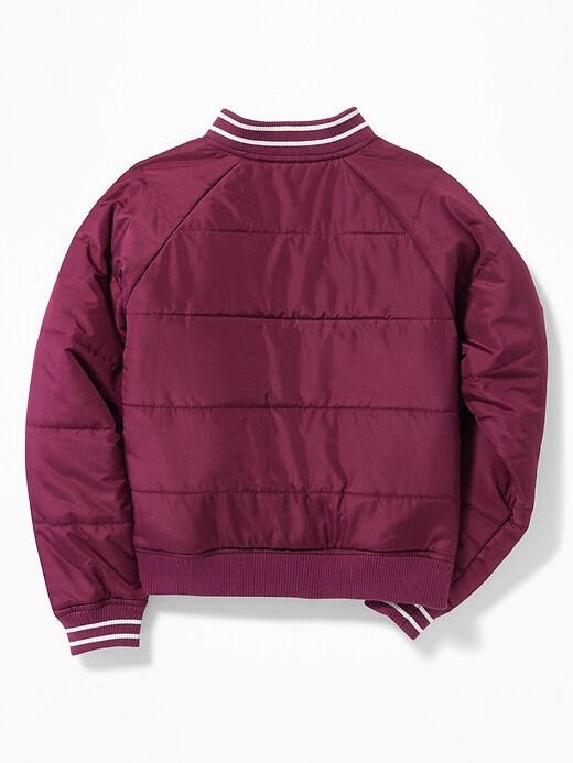 View large product image 2 of 3. Lightweight Quilted Bomber Jacket for Girls