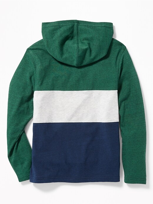 View large product image 2 of 3. Color-Blocked Henley Hoodie For Boys