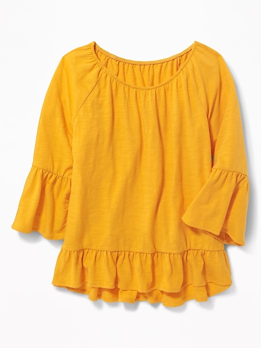 View large product image 1 of 3. Ruffle-Trim A-Line Top for Girls