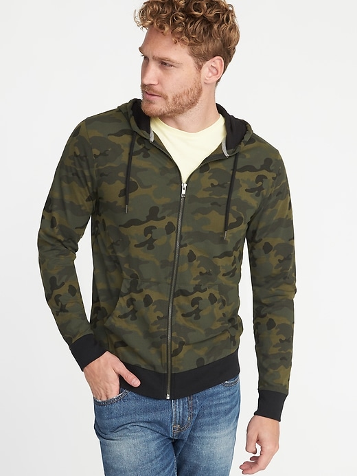 Image number 1 showing, Soft-Washed Lightweight Camo-Print Hoodie
