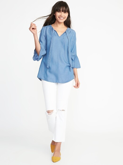 Image number 3 showing, Relaxed Bell-Sleeve Top for Women