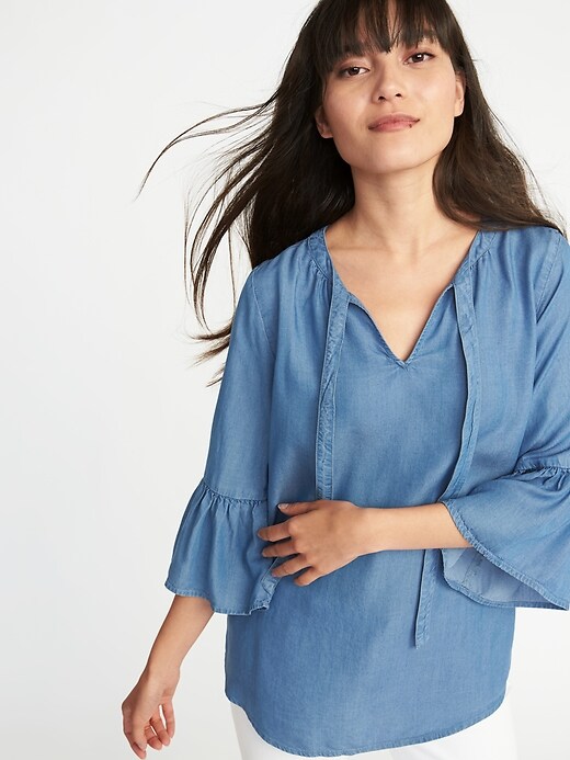Image number 4 showing, Relaxed Bell-Sleeve Top for Women