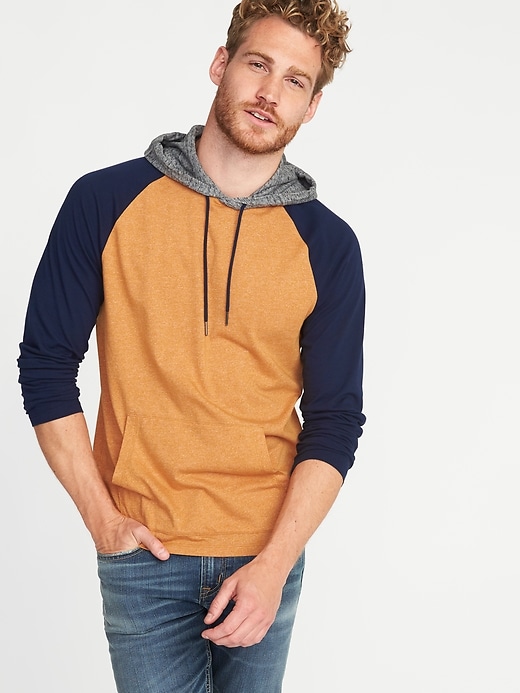 Image number 1 showing, Soft-Washed Color-Block Hoodie